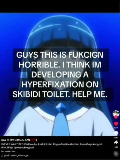 Yu'ore skibidi toilett is: dam hyperfixiation