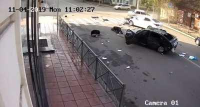 2 cars crashing in one car