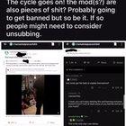 Mod on r/iamatotalpeiceofshit accepted a bribe, called out on it many times. Permabanning anyone who says anything about it.