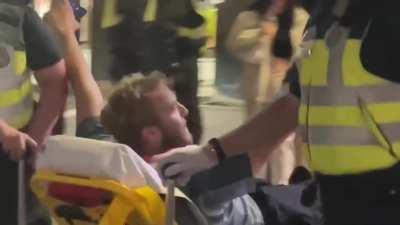 Scenes from Piccadilly Circus after Riot Police clash with England fans last night