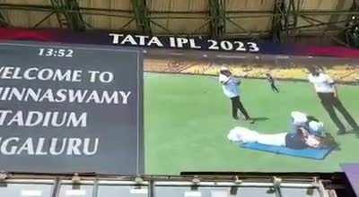 RCB fans giving up right before the match (RCB is wearing the green jersey today)