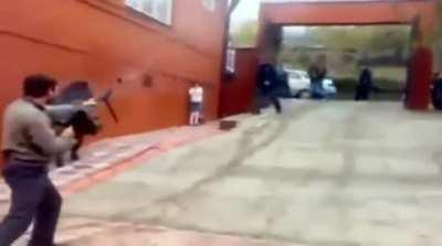 Dropping kids off at school celebration