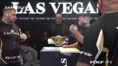 Man’s face during slap competition