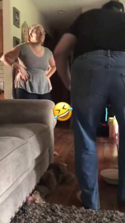 She’s no longer allowed to hold the cake at any birthday.......