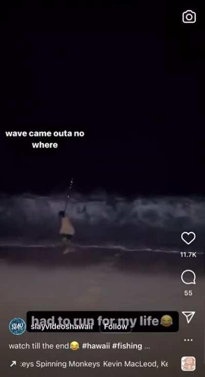 Huge wave in the dark