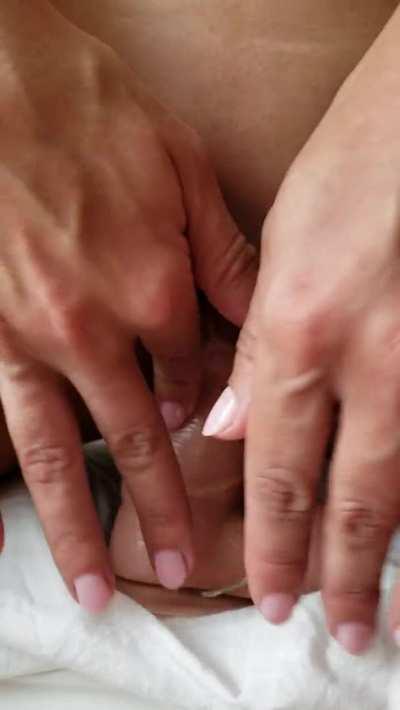 Bouncing on her dildo