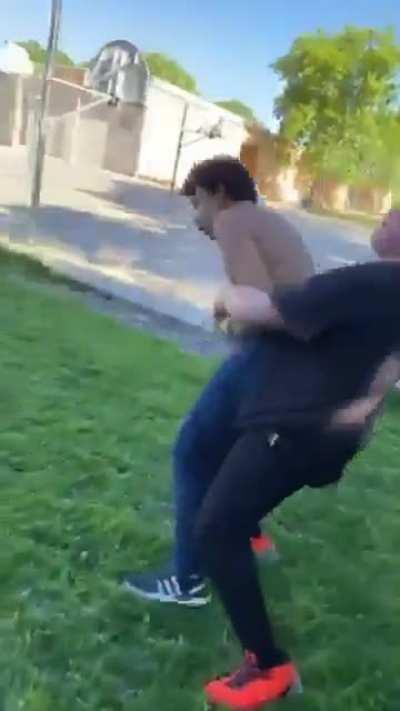 chunky beats up afro man (ask for backstory in comments)