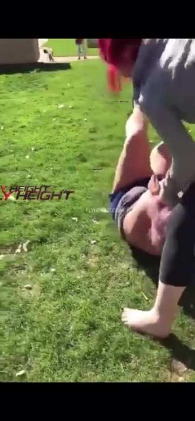 Big girl wanted some shit from the little one and got what she asked for.