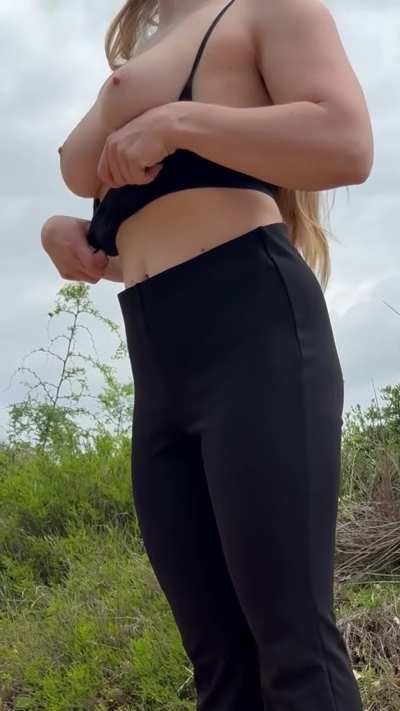 dared to flash my tits on a hike