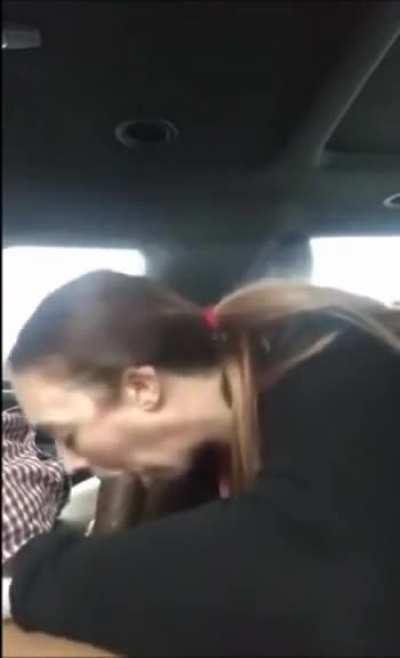 College slut sucks thick bbc in front of frat house