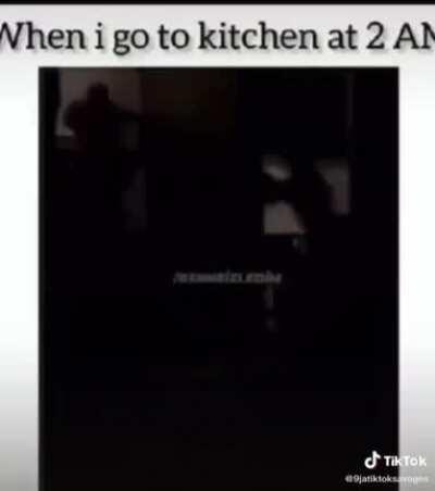 Oompa running from ghosts at his house at night