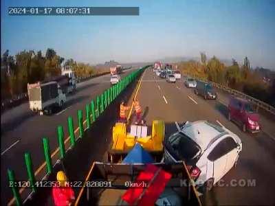 This happened on a Taiwanese highway
