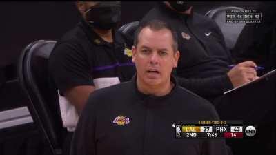 [Highlight] TNT misses the corner long-two by Devin Booker to show AD on the bench