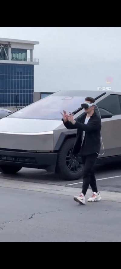 Exiting cybertruck in style