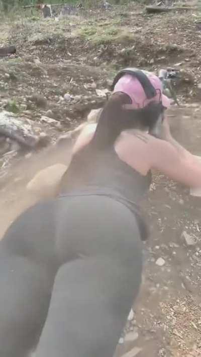 My gf and I at the shooting range last week, she was fine with me posting it here