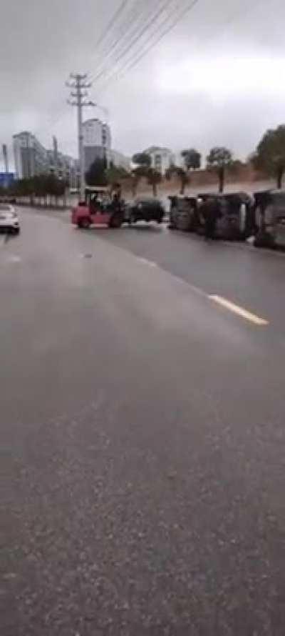 All these flipping cars