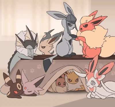 Eeveelutions playtime by mikripkm