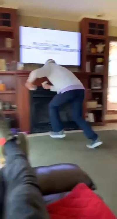 Santa heading for that fireplace