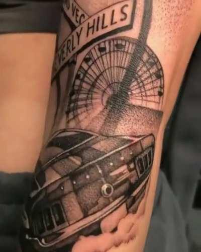 This Ford Mustang tattoo and the animation (@spraytattoo.msk)