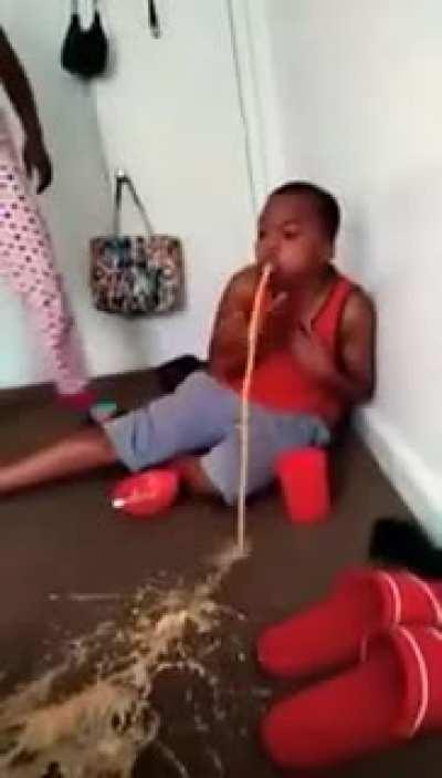 Hitting your son when he is sick