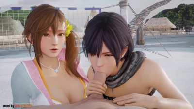 Beach day BJ [Misaki, Nagisa, DoA] (lazyprocrastinator) 3D