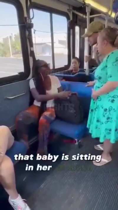 Woman refuses to give up her seat to a pregnant woman on bus