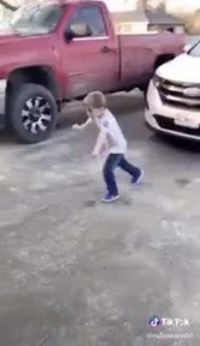To duck under a garage door.