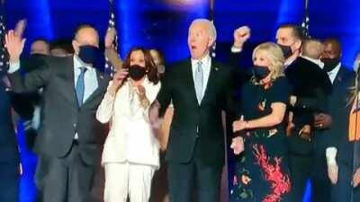 Pretty sure everyone on stage thought the confetti popper was a gunshot