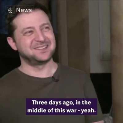 The moment Zelensky hears about the bombing of the Babyn Yar Holocaust memorial for the first time was caught on camera. This is his reaction.