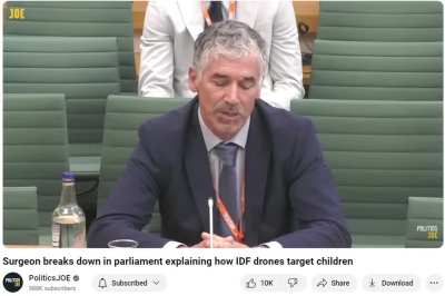 Surgeon describes how the IDF targets children with drones. 