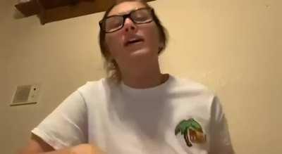 Teen Flashes her Massive Titties to her Livestream Chat because they asked