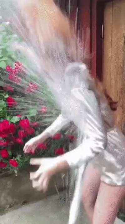 HMC as I open a champagne.