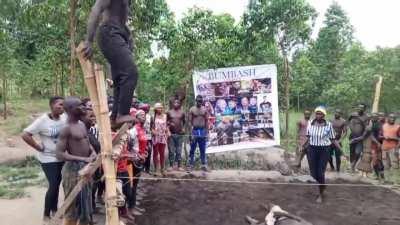Spear turned into double underhook face buster. Softgroundwrestling uganda