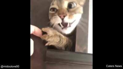 The moment he realises he is stuck