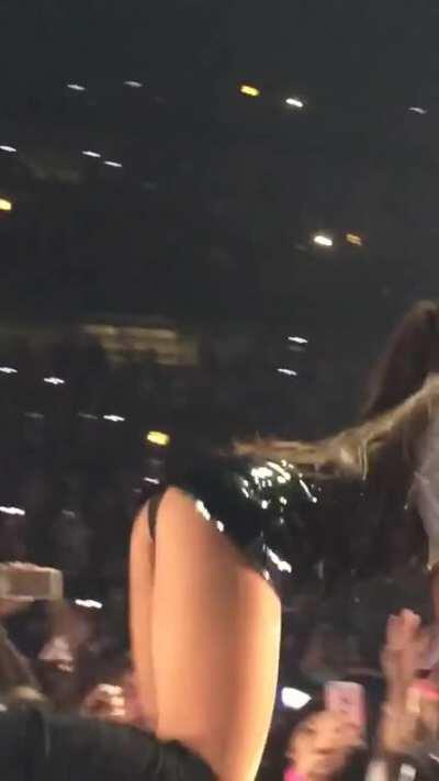 Ariana thought she was in her room for a moment. Loves sticking her ass out while crawling on her knees to someone in bed