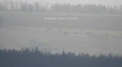 Ru pov ATGM strikes a moving Ukrainian armoured vehicle