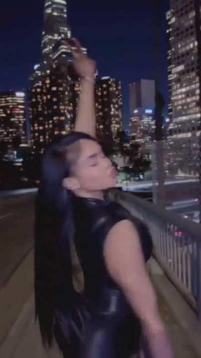 I had to save this cuz she in a black leather bodysuit