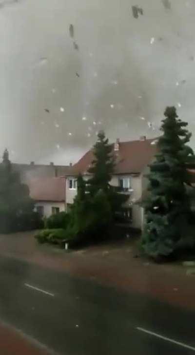 Woman with balls of steel and tornado in the Czech republic