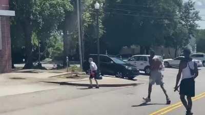 Boy with MAGA hat gets chased