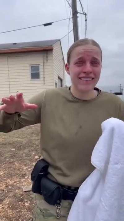 to brush off OC (oleoresin capsicum) spray drill