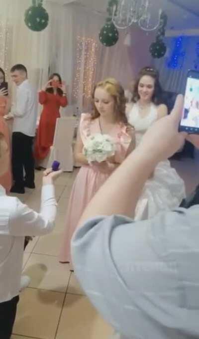 The girl surely looks surprised