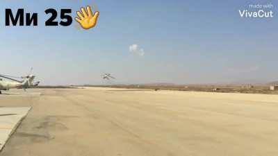 Extreme low pass by a Syrian helicopter
