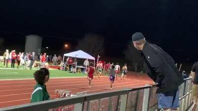 I ran my first track race ever last night... i’m in red.