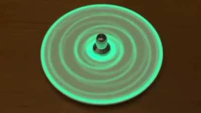 Using a laser pointer on this spinning top wheel