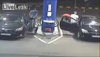 WCGW? Smoking a cigarette near a gas pump