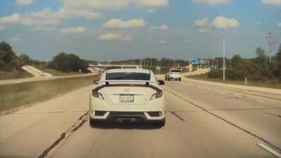 Brake checked on the freeway at 78mph down to a stop.