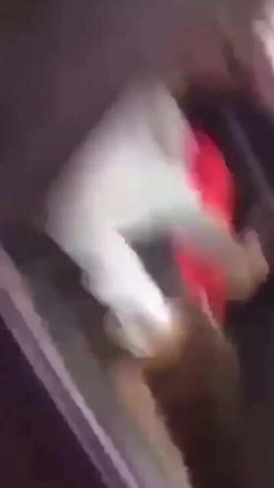 Guy kicks in the car window of a woman masturbating. Why? No fucking idea.