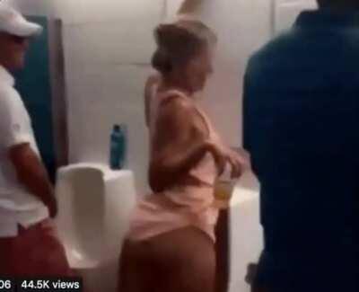 Drunk Skank In The Man`s Restroom