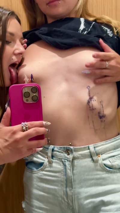 Enjoying her in the public stall [r/titssucking]