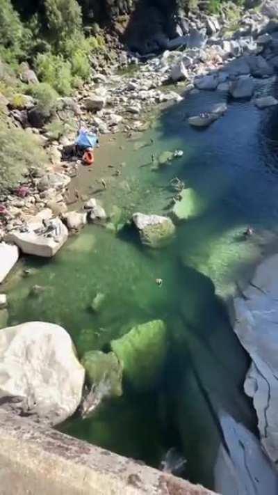 Into d rocky river...